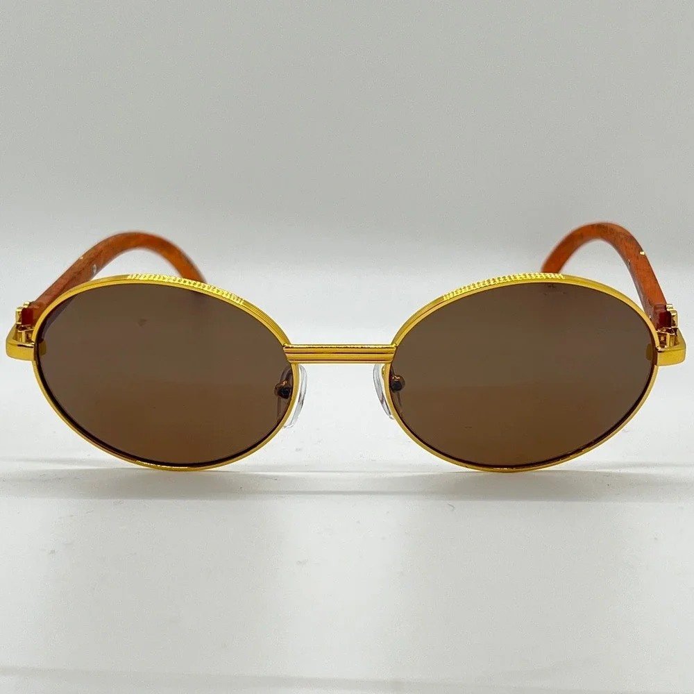 Sunglasses Gold‎ Men's Designer Fashion Eyewear Classic Retro 80's 90's Trendy